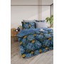 ETE HOMETEX ÇİFT KİŞİLİK WELSOFT UYKU SETİ MONESTERA İNDİGO 8696474231984